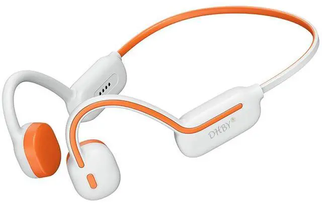 Main image of Swimming Headphones Bone Conduction Open Ear Headset MP3 Player Built-in 32G Memory IP68 Underwater Stereo Bluetooth Earphone LED Screen for Driving Bicycling Running Skiing-CS05 Orange