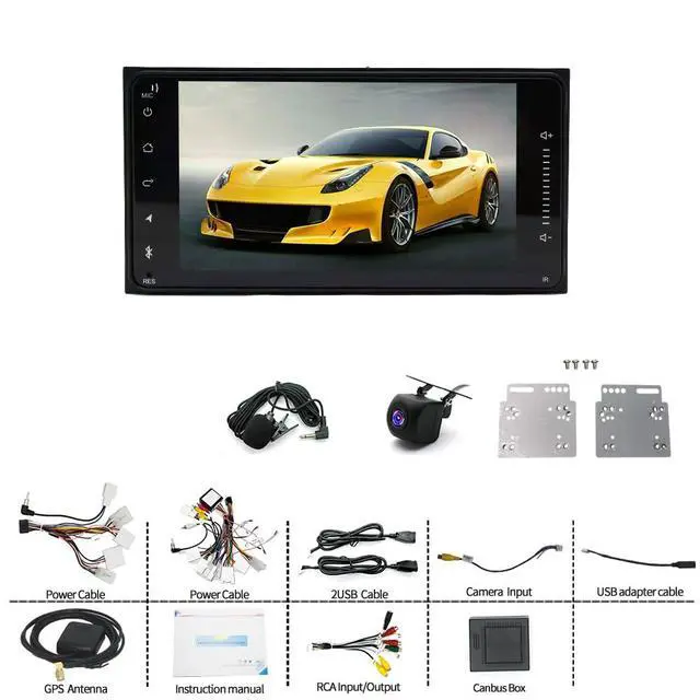 Alt view image 4 of 6 - 7'' Android 14 Car Stereo Radio for Lexus ES300 2002-2003, Double Din Touch Screen Car Radio with Carplay Android Auto Bluetooth Mirror Link MIC Backup Camera GPS Navi SWC WiFi FM RDS DSP