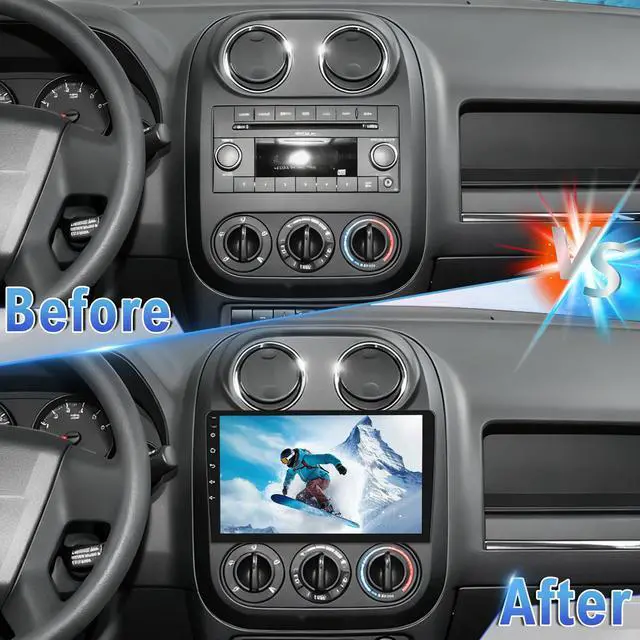 Alt view image 6 of 7 - 2 Din Car Stereo Upgrade Radio for Jeep Compass Patriot 2010-2016 | Android 14 4G+64G 10" Touchscreen Carplay Android Auto GPS WiFi Bluetooth RDS DSP SWC Mirrorlink Mic Backup Camera