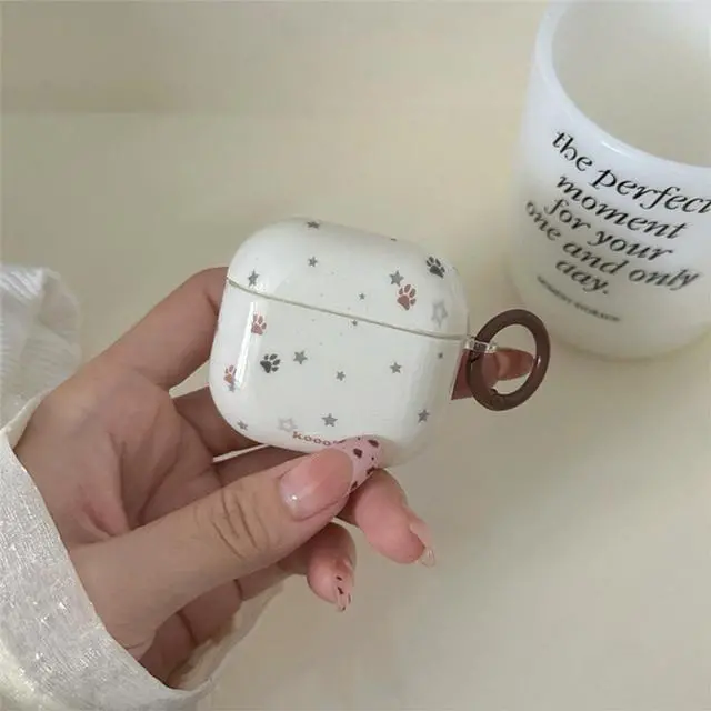 Alt view image 4 of 6 - for AirPods Pro 3 Cute Paw Case with Cleaner Kit | Kawaii Star Design with Lovely Star Pearl Chain Protective Cover Compatible with AirPods Pro 3 for Girls Women