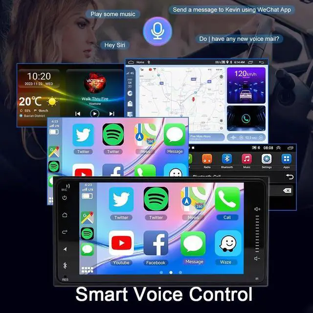 Alt view image 2 of 7 - 7 Car Stereo Radio for Toyota 86/GR86 2013 2014 2015 2016 2017 2018 2019 2020, Touch Screen Wireless Carplay Android 14 Auto with Head Unit WiFi GPS Bluetooth AHD Backup Camera Microphone