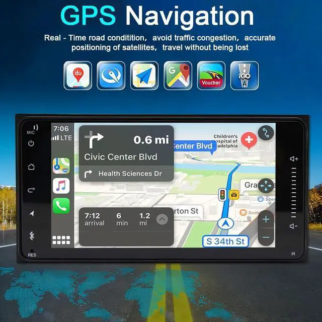 Alt view image 4 of 7 - 7 Car Stereo Radio for Toyota 86/GR86 2013 2014 2015 2016 2017 2018 2019 2020, Touch Screen Wireless Carplay Android 14 Auto with Head Unit WiFi GPS Bluetooth AHD Backup Camera Microphone