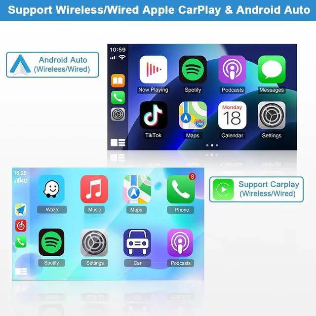 Alt view image 3 of 7 - 7 Car Stereo Radio for Toyota 86/GR86 2013 2014 2015 2016 2017 2018 2019 2020, Touch Screen Wireless Carplay Android 14 Auto with Head Unit WiFi GPS Bluetooth AHD Backup Camera Microphone