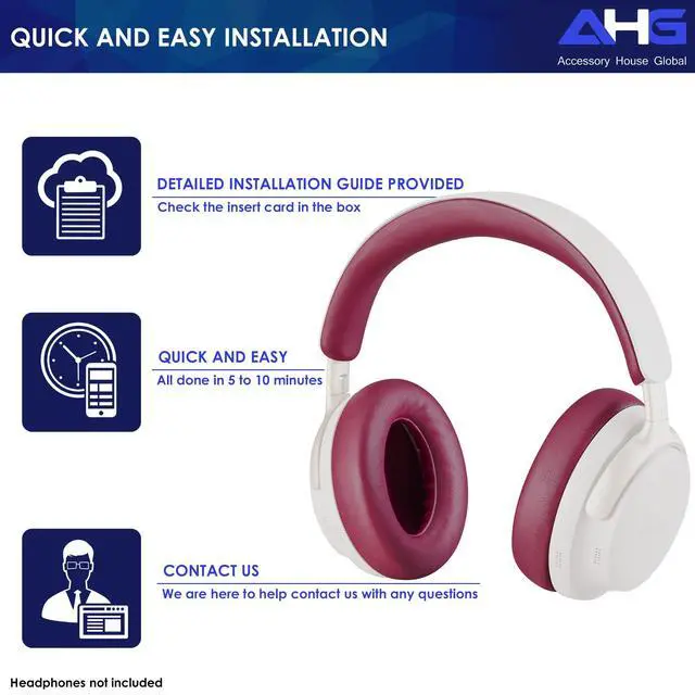 Alt view image 6 of 7 - AHG QuietComfort Ultra Ear Pads Replacement Cushion Compatible with Bose Quiet Comfort Ultra (QC Ultra) Noise Cancelling Headphones (Deep Plum). Easy DIY Fit | Extra Thick | Premium Materials