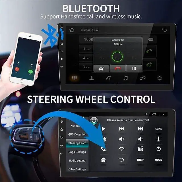 Alt view image 4 of 7 - Android 13 Double Din Car Stereo for Sentra Sylphy 2012-2018 | 2G+32G 10" Touch Screen Car Stereo Radio with Wireless Carplay Android Auto GPS Navigation WiFi Mic Backup Camera
