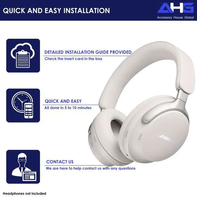 Alt view image 5 of 6 - quietcomfort Ultra Ear Pads Cushion Compatible with Bose QuietComfort Ultra (QC Ultra) Noise Cancelling Headphones (White Smoke). Premium PU Leather | Extra Thick | Durable