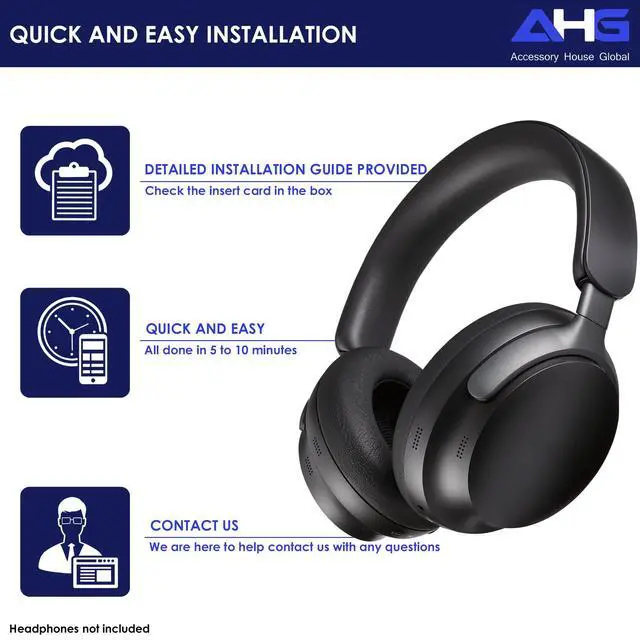 Alt view image 4 of 6 - quietcomfort Ultra Ear Pads Replacement Cushion Compatible with Bose QuietComfort Ultra (QC Ultra) Noise Cancelling Headphones (Black). Premium PU Leather | Extra Thick