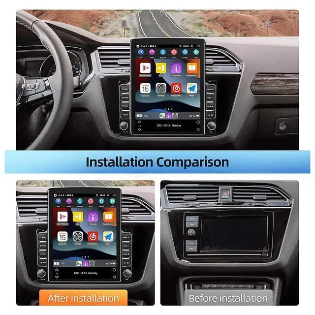 Alt view image 2 of 7 - 2G+64G Car Radio Upgrade for Ford F150 F-150 2004-2008 with Wireless CarPlay and Android Auto, 9.7" Touchscreen Android 14 Double Din Car Stereo Support Bluetooth GPS WiFi HiFi FM RDS SWC EQ Camera