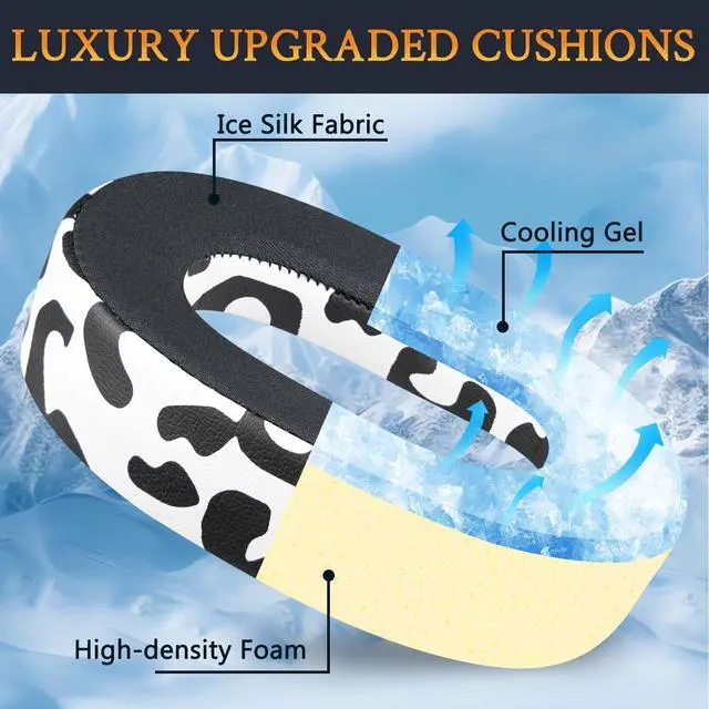 Alt view image 3 of 6 - Cooling Gel Replacement Ear Pads Cushions for Jabra Elite 85h Wireless Over-Ear Headphones, Earpads with Soft Noise Isolation Foam - Snow Leopard