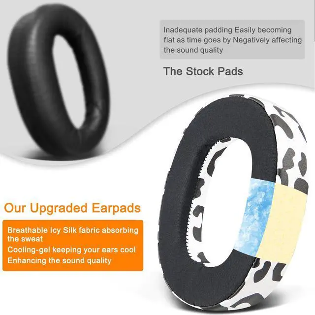 Alt view image 4 of 6 - Cooling Gel Replacement Ear Pads Cushions for Jabra Elite 85h Wireless Over-Ear Headphones, Earpads with Soft Noise Isolation Foam - Snow Leopard