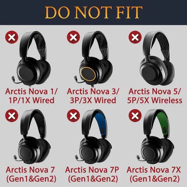 Alt view image 4 of 6 - Replacement Earpads for Steelseries Arctis Nova Pro Wireless/Arctis Nova Elite Headphones, Ear Pads Cushions with Noise Memory Isolation Foam, Added Thickness - White
