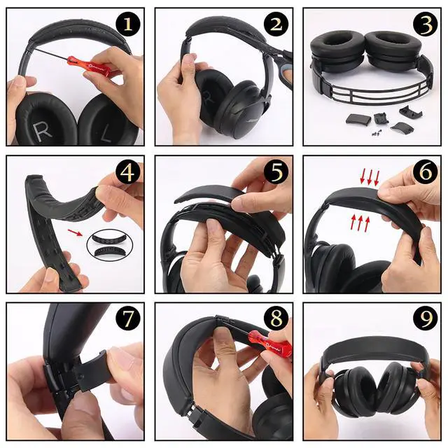 Alt view image 5 of 6 - HeadponeMate Replacement Headband Cushion for Bose QC35 / QC35II / QC45 Headphones (White Smoke)