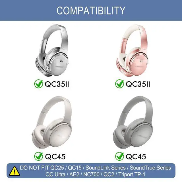 Alt view image 2 of 7 - Replacement Kit for for Bose QC35 & QC35 ii (QuietComfort 35 II) | Ear Pads Cushions + Headband, Extra Comfort, Repair Part, Easy DIY Installation with Tool - Silver