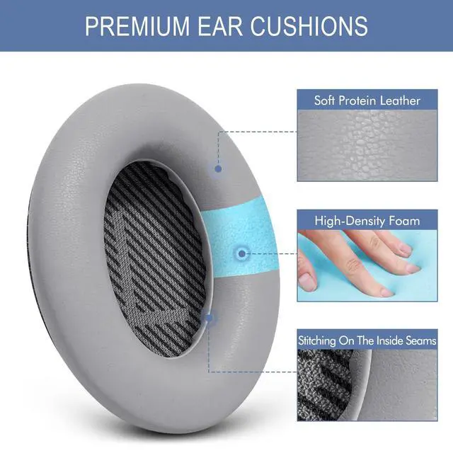 Alt view image 3 of 7 - Replacement Kit for for Bose QC35 & QC35 ii (QuietComfort 35 II) | Ear Pads Cushions + Headband, Extra Comfort, Repair Part, Easy DIY Installation with Tool - Silver