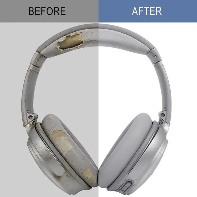 Alt view image 7 of 7 - Replacement Kit for for Bose QC35 & QC35 ii (QuietComfort 35 II) | Ear Pads Cushions + Headband, Extra Comfort, Repair Part, Easy DIY Installation with Tool - Silver