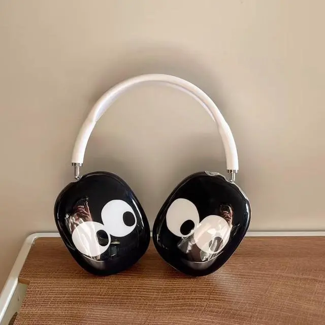 Alt view image 2 of 6 - Cartoon Case for AirPods Max Cover - 3 in 1 Cute Funny Headphones Case for AirPods Max Ear Cups Protector Cover Accessories Set Kit with Sweat-Proof Silicone Ear Pad/Headband (Black)