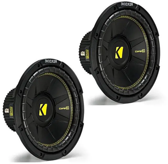 Main image of 44CWCS104 CompC 10" Subwoofer Pair Single Voice Coil 4 Ohm Subs | Everyday bass value set of 2, lightweight rigid cones, clean punchy low end, SVC simple hookup and box fit, 10 inch size
