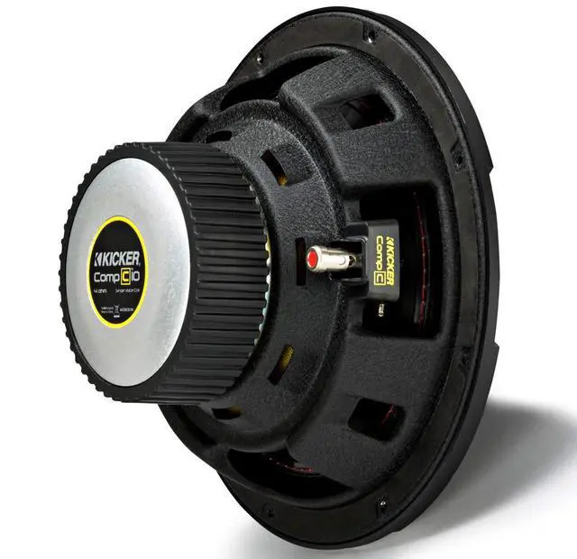 Alt view image 4 of 4 - 44CWCS104 CompC 10" Subwoofer Pair Single Voice Coil 4 Ohm Subs | Everyday bass value set of 2, lightweight rigid cones, clean punchy low end, SVC simple hookup and box fit, 10 inch size