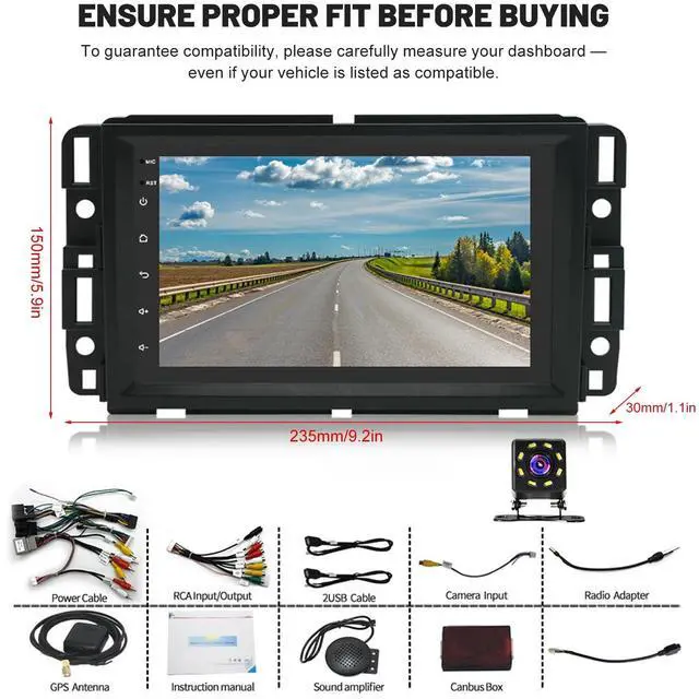 Alt view image 4 of 7 - 7" Android Car Radio for Saturn Vue 2008 2009 2010 with Wireless CarPlay and Android Auto, Double Din Touchscreen Car Stereo for Saturn Vue 2008 Head Unit w/Bluetooth GPS WiFi FM Backup Camera, 2+32G