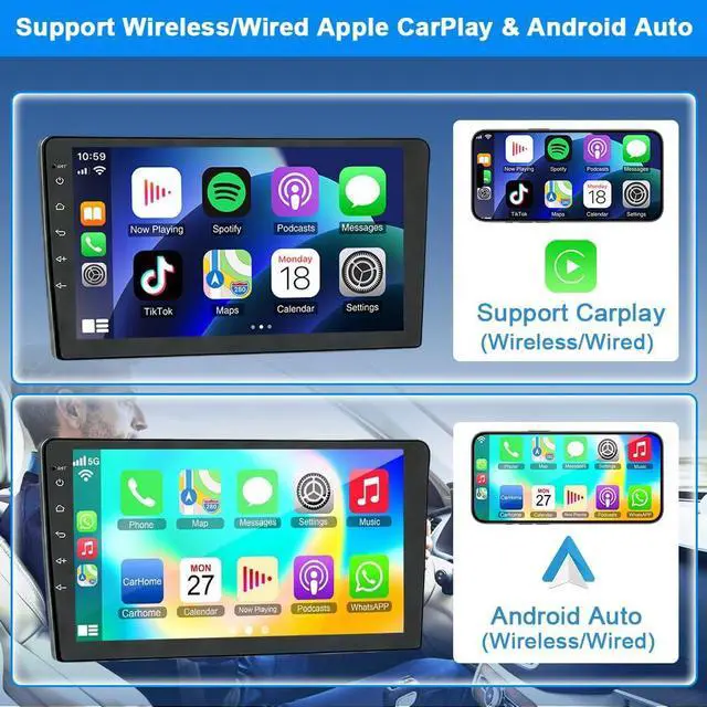 Alt view image 3 of 7 - 4+64G Double Din Car Stereo Radio for 2006-2014 Ford F250 F350 | 10.1'' Car Stereo GPS Navi Head Unit with Wireless Carplay Android Auto DVR Bluetooth WiFi RDS SWC Backup Camera