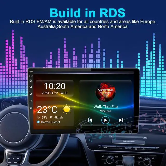 Alt view image 5 of 7 - 4+64G Double Din Car Stereo Radio for 2006-2014 Ford F250 F350 | 10.1'' Car Stereo GPS Navi Head Unit with Wireless Carplay Android Auto DVR Bluetooth WiFi RDS SWC Backup Camera