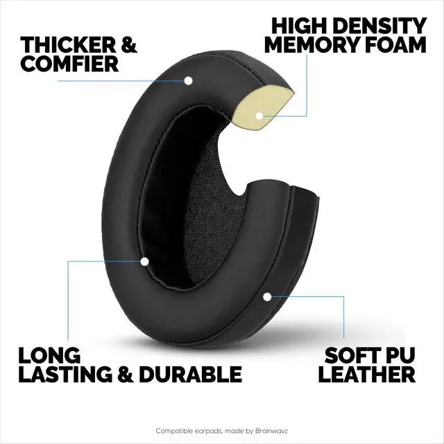 Alt view image 3 of 7 - Thick Upgraded Earpads for Steelseries Arctis Nova Pro, Elite and Pro Omni Wireless Headphones - Memory Foam with PU Leather Material