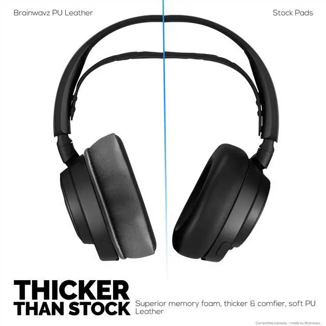 Alt view image 5 of 7 - Thick Upgraded Earpads for Steelseries Arctis Nova Pro, Elite and Pro Omni Wireless Headphones - Memory Foam with PU Leather Material