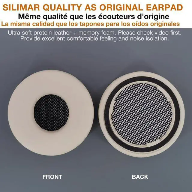 Alt view image 2 of 4 - Replacement Earpad for beyerdynamic AVENTHO 100 Headphones,Cream | Protein Learther Skin With Memory Foam Inside