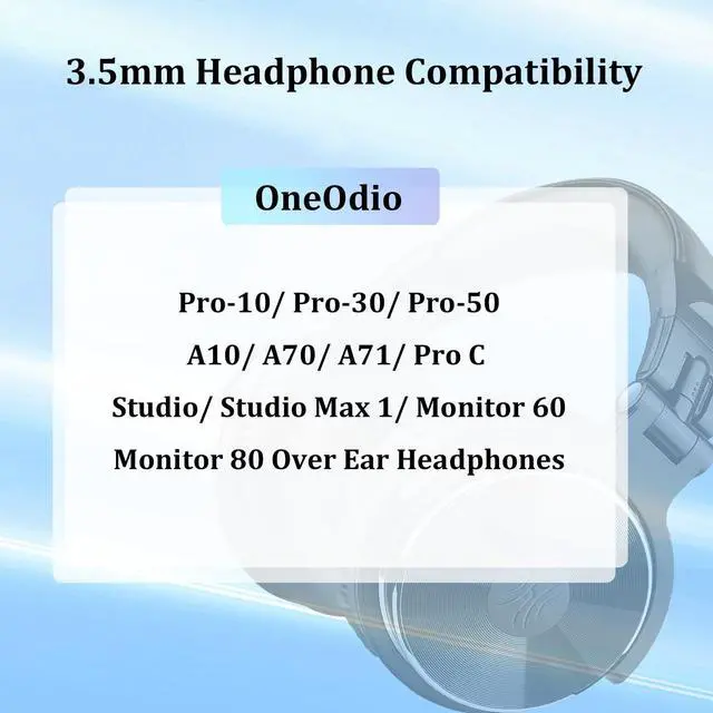 Alt view image 2 of 6 - Replacement Audio Cable for OneOdio Headphones 3.5mm to 3.5mm Aux Cord Wire | Aux Cable Cord Compatible with OneOdio Pro 10 Pro 30 Pro 50 A70 A71 Pro C Studio Headphones