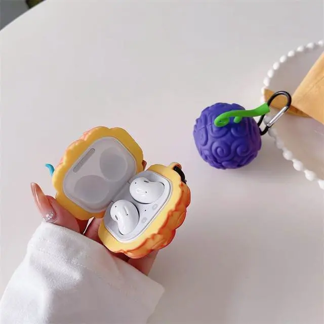 Alt view image 6 of 7 - Protection Case for Samsung Galaxy Buds 2 Pro/Live/Pro/2/FE, Cute Anime Earphone Silicone Cover Compatible with Keychain (Purple)