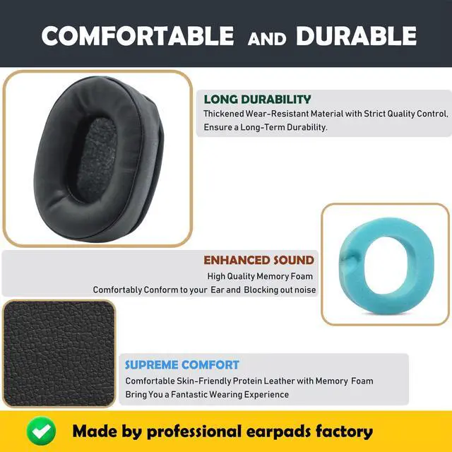Alt view image 3 of 6 - Echelon 25xt Earpads Cushions Replacement Compatible with Telex Echelon 25xt Stratus 30xt 50d Pilot Headphones Earpads with Softer Protein Leather/Memory Foam