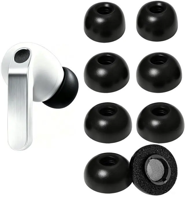 Main image of Memory Foam Eartips for Galaxy Buds 4 Pro (2026) / Galaxy Buds 3 Pro Earbuds Tips Replacement Fit in Charging Case Anti-Slip Soft Comfortable Noise Isolation Earphone Tips Black 4 Pairs XL/L/M/S