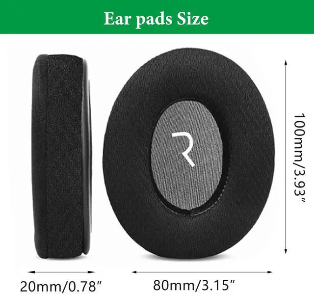 Alt view image 6 of 6 - Professional Replacement Earpads for Mpow 059, H1, H5 Bluetooth Headphones - Earpads with Breathable Fabric & Foam - Headphone Earpad - Earpad - Headphone-Replacement-Earpads - Black