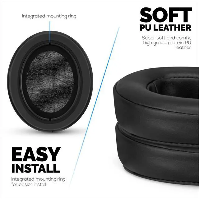 Alt view image 4 of 7 - Replacement Earpads for Sennheiser Momentum 3 Wireless Headphones. Soft PU Leather, Memory Foam for Extra Comfort, Easy Installation Cushion Ear Pads, by (Black)