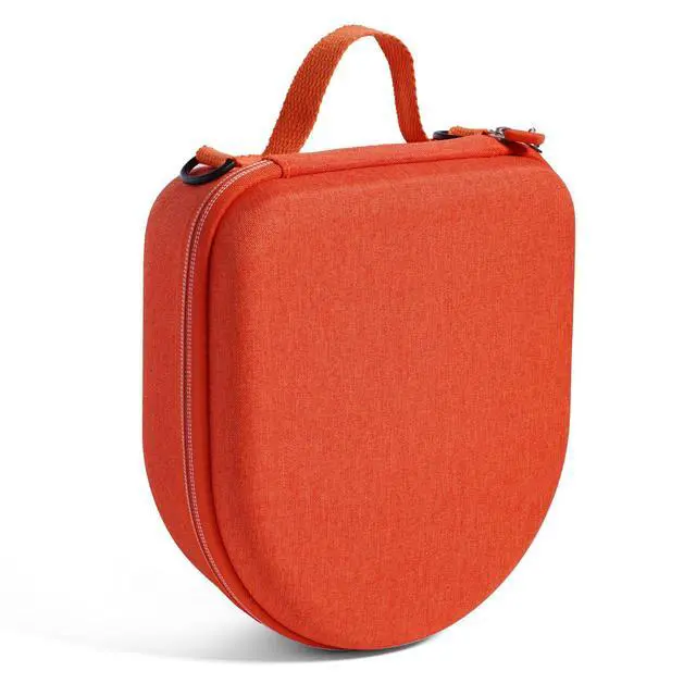 Alt view image 2 of 7 - Travel Case Holder for Yoto Mini Player, Headphone, Audiobook Cards - Protective Storage Organizer Carrier with Adjustable Shoulder Strap for Kids (Orange)