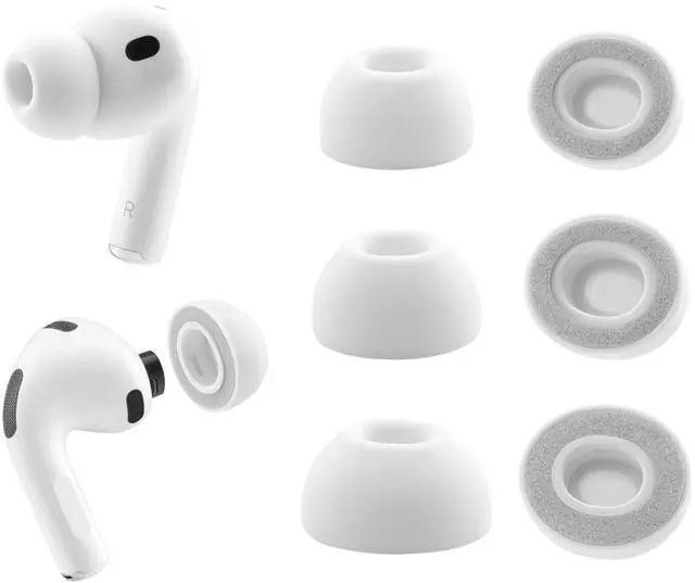 Main image of Replacement Foam Ear Tips for AirPods Pro 3 Silicone Shield | 3 Pairs (Gray, Assorted S/M/L), Ultimate Comfort, Compatible with AirPods Pro 3rd Generation 2025
