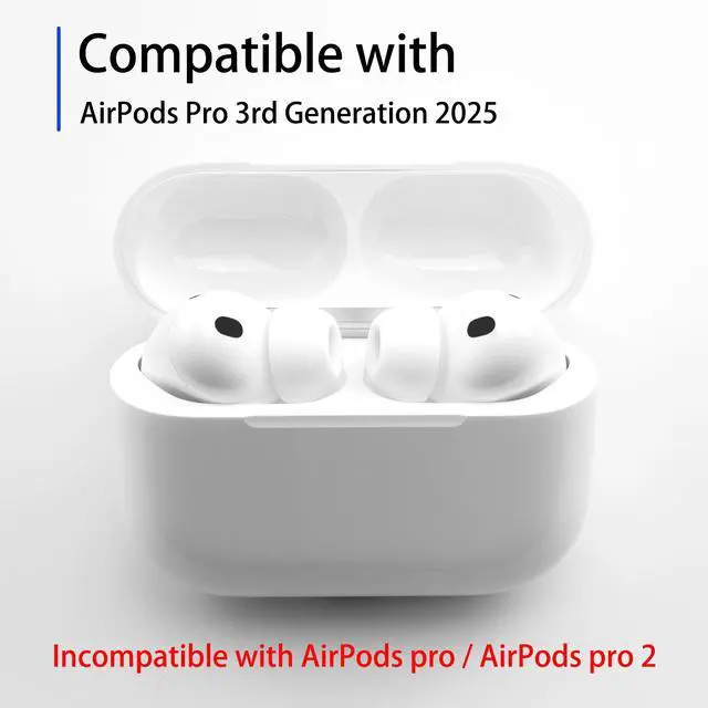 Alt view image 2 of 6 - Replacement Foam Ear Tips for AirPods Pro 3 Silicone Shield | 3 Pairs (Gray, Assorted S/M/L), Ultimate Comfort, Compatible with AirPods Pro 3rd Generation 2025