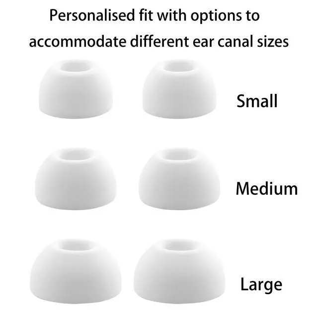Alt view image 6 of 6 - Replacement Foam Ear Tips for AirPods Pro 3 Silicone Shield | 3 Pairs (Gray, Assorted S/M/L), Ultimate Comfort, Compatible with AirPods Pro 3rd Generation 2025