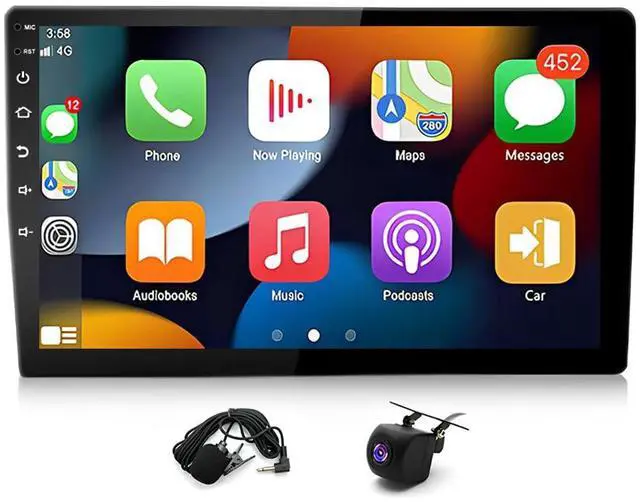 Alt view image 4 of 7 - 2+64G Double Din Car Stereo for Jeep Liberty 2002-2007 Radio Upgrade 10 inch Touch Screen Radio for Jeep Liberty Head Unit with Wireless Carplay Bluetooth GPS Navigation FM/RDS DSP Mirror Link