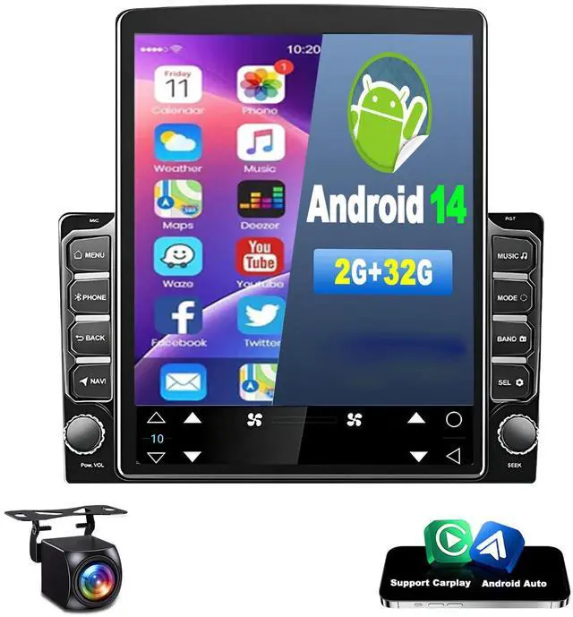 Main image of Android 14 2 Din Car Stereo Radio for Nissan Frontier 2005-2008 | 9.7" Touchscreen Car Radio w/Wireless Carplay Android Auto GPS WiFi Bluetooth RDS DSP SWC Backup Camera
