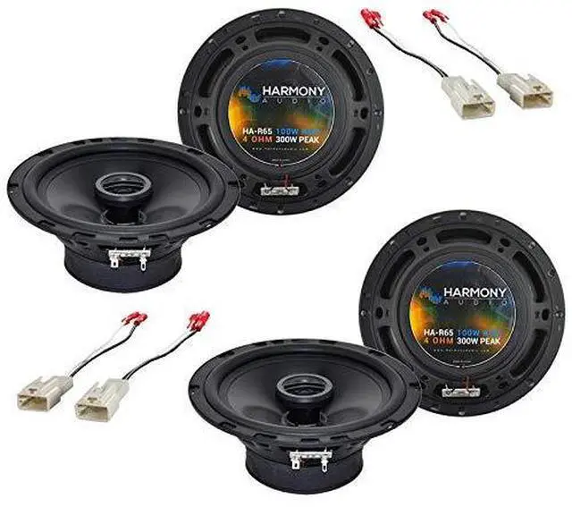 Main image of Replacement Speakers with Harness Fits Scion tC 2005-2010 R65 | Plug-and-play wiring adapter, pair of 6.5 inch 300 watt car drivers, direct factory upgrade, easy DIY install