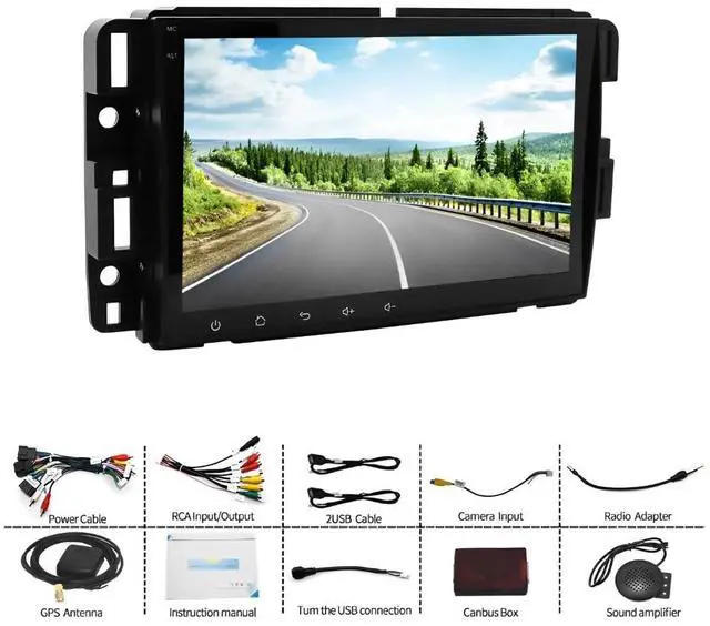 Alt view image 3 of 7 - Car Stereo Radio for Chevy Express Van 2008-2019 w/CarPlay Android Auto | 8" Touchscreen Android 14 Double Din Car Audio Receiver w/Bluetooth GPS WiFi SWC BT Mirror Link, 2+32G