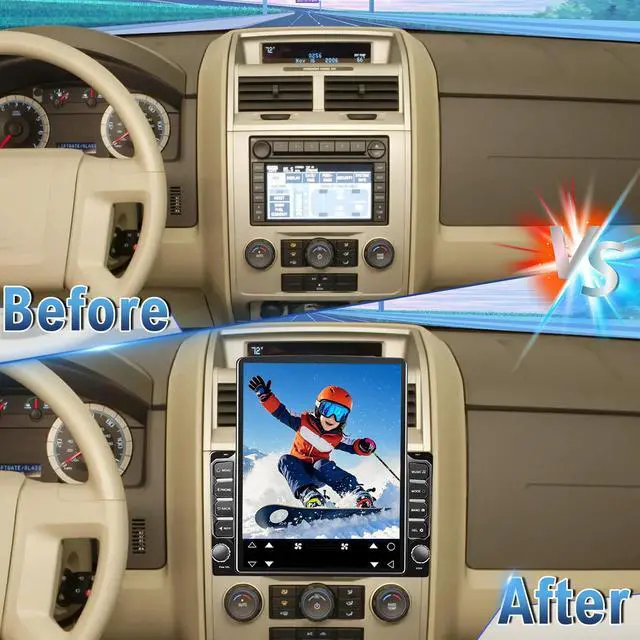 Alt view image 7 of 7 - Android 14 Double Din Car Stereo Radio for Ford Escape 2008-2012 | 9.7" Touchscreen Car Radio w/Wireless Carplay Android Auto GPS WiFi Bluetooth RDS DSP SWC Backup Camera