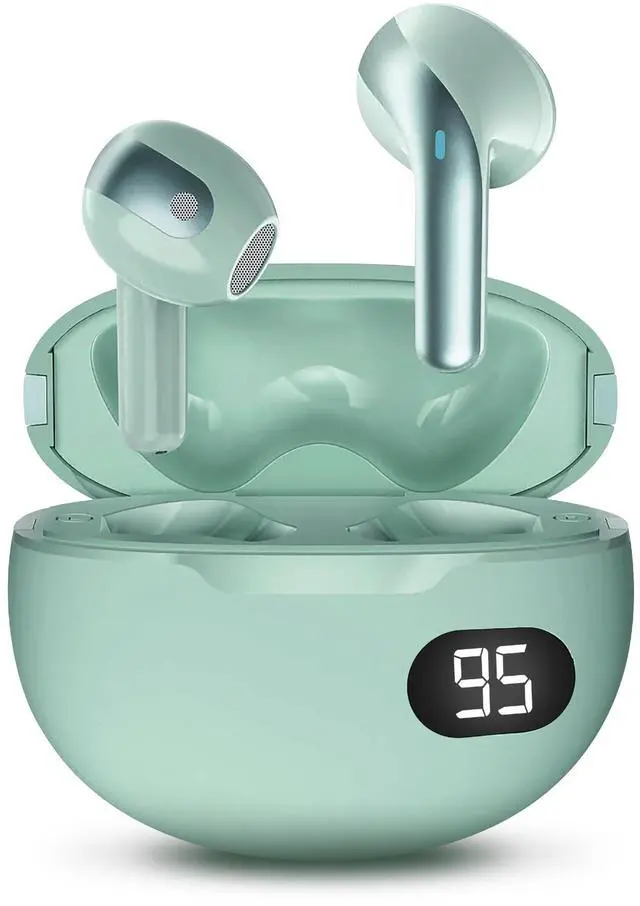 Main image of Wireless Earbuds, Bluetooth 5.4 in-Ear Headphones, Smart LED Power Display, Touch Controls, Comfortable Earphones, 12H Battery Life, for Phone/PC/Gym/Home/Travel (Mint)