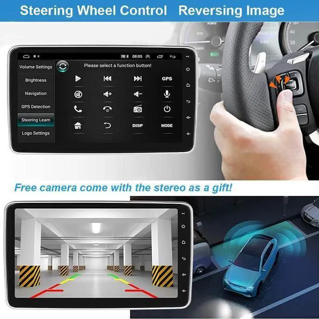 Alt view image 5 of 7 - 9 Inch Android 13 Car Stereo for Toyota 4Runner 2009-2019 IPS Touch Screen Double Din Car Radio Receiver w/Wireless Carplay Android Auto GPS Navigation Bluetooth WiFi SWC BT Backup Camera Mic, 2+32G