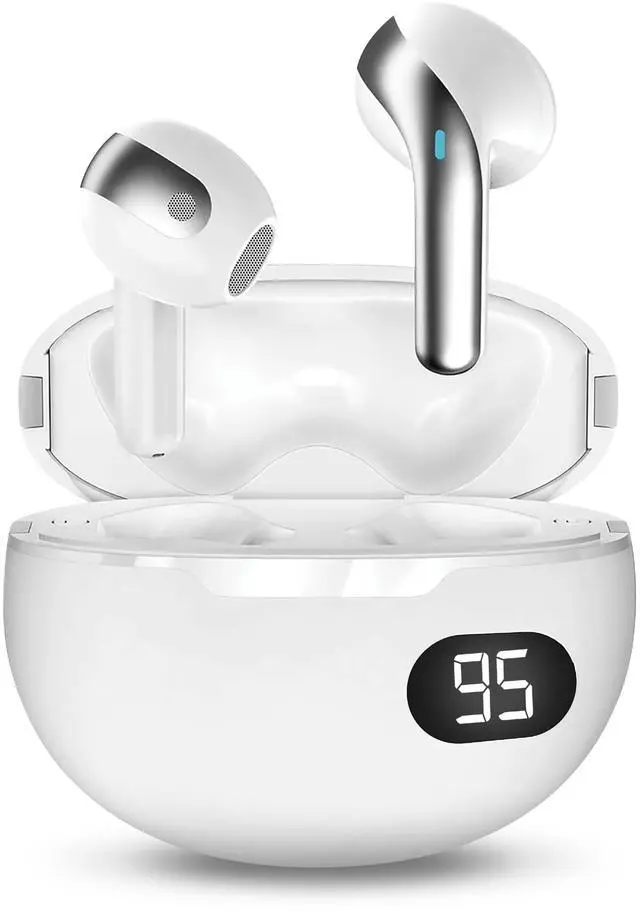 Main image of Wireless Earbuds, Bluetooth 5.4 in-Ear Headphones, Smart LED Power Display, Touch Controls, Comfortable Earphones, 12H Battery Life, for Phone/PC/Gym/Home/Travel (White)