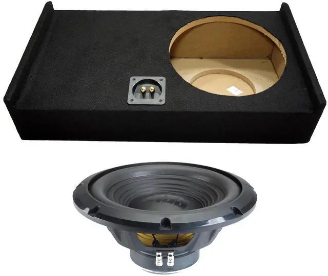 Main image of W12S4 12" Subwoofer Sealed Sub Box Fits 2009-2014 F150 SuperCrew | Loaded bass enclosure, single 12 inch fit, 250W RMS handling, 4 Ohm impedance, truck bass upgrade
