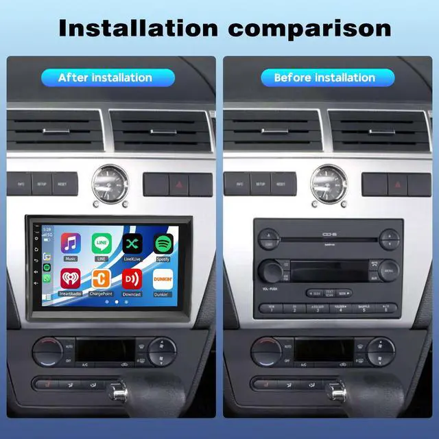 Alt view image 2 of 7 - 7" Android 14 Car Stereo Radio for Ford Fusion 2006 2007 2008 2009 | Touch Screen Car Radio with Carplay Android Auto GPS Navigation Bluetooth WiFi FM RDS SWC AHD Backup Camera, 2+32G