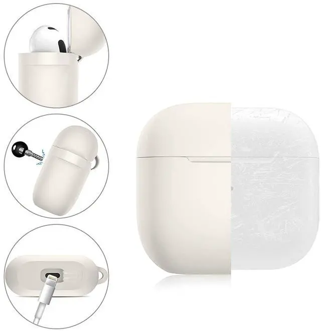 Alt view image 3 of 7 - Sahara - Venture Series Silicone Case for AirPods (3rd Generation), Cloud White, (HP00142)