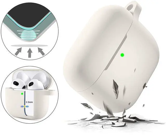 Alt view image 5 of 7 - Sahara - Venture Series Silicone Case for AirPods (3rd Generation), Cloud White, (HP00142)
